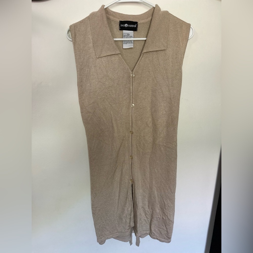Sag Harbor Coastal Chic Sweater Tank Tunic in EUC